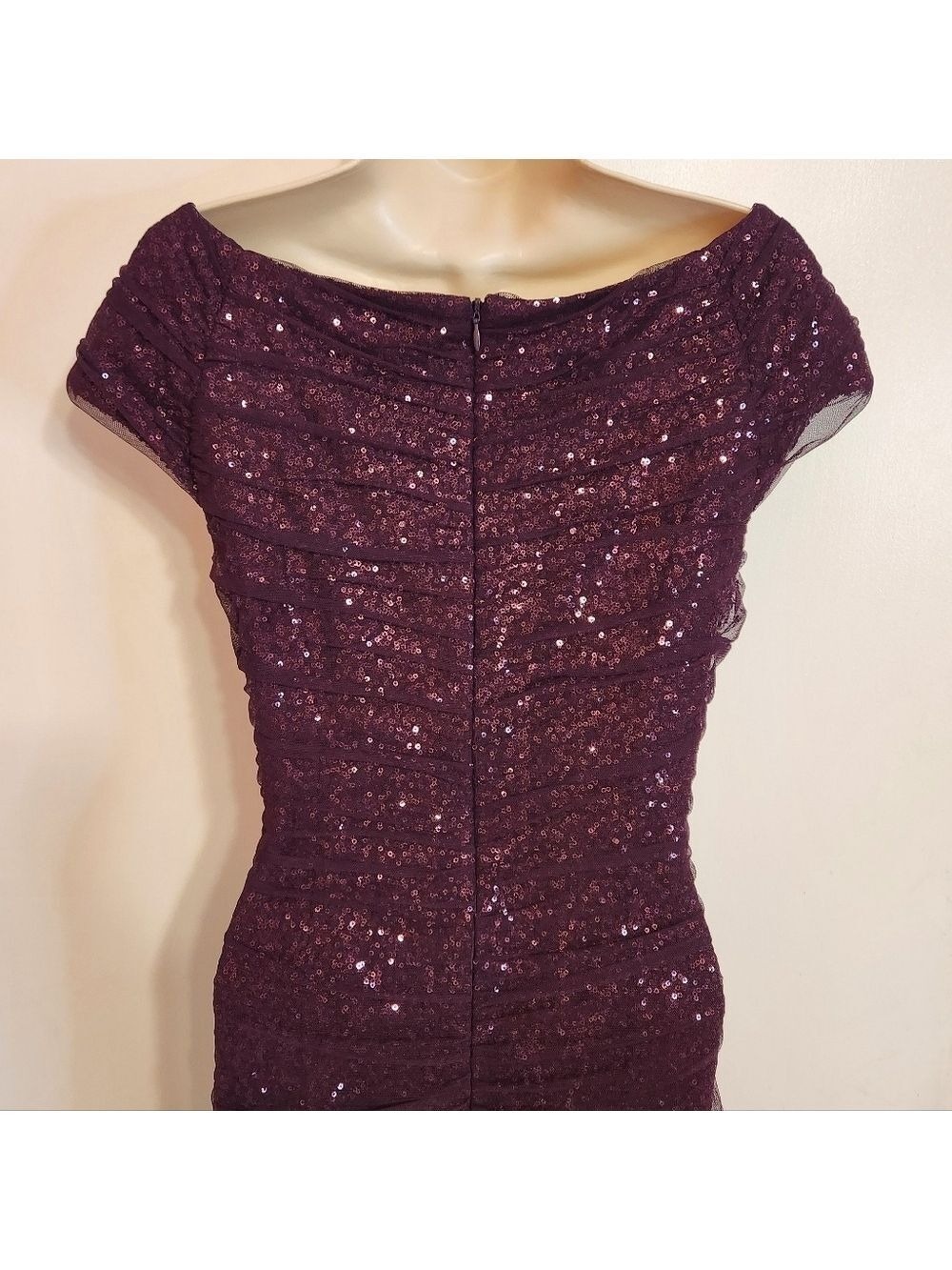 Lauren Ralph Lauren Dress Off Shoulder Plum Size 10 - Picture 7 of 12